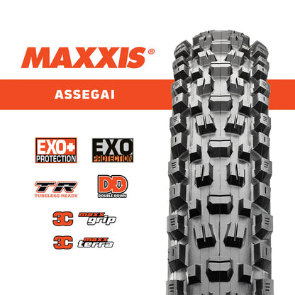 Mtb/Trail - Maxxis Assegai Tire - 29 x 2.5, Tubeless, Folding, Black, 3C MaxxGrip, EXO+, Wide Trail