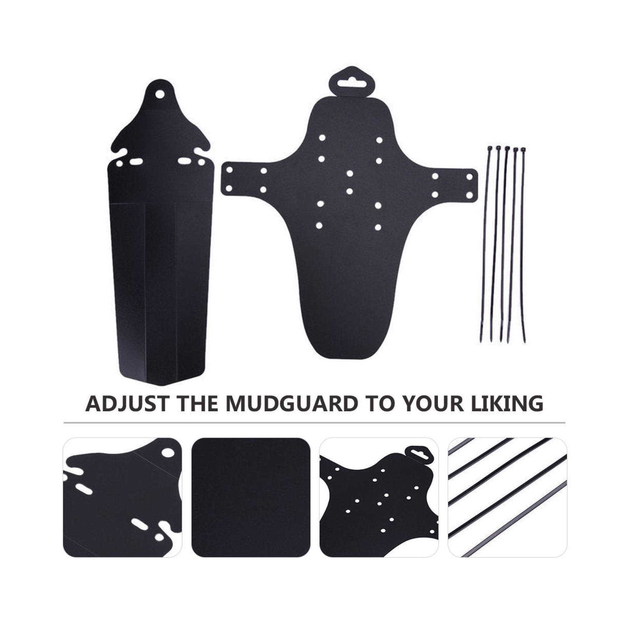 Adjustable Mudguards - Front and Rear Compatible  fits 26", 27.5", 29"