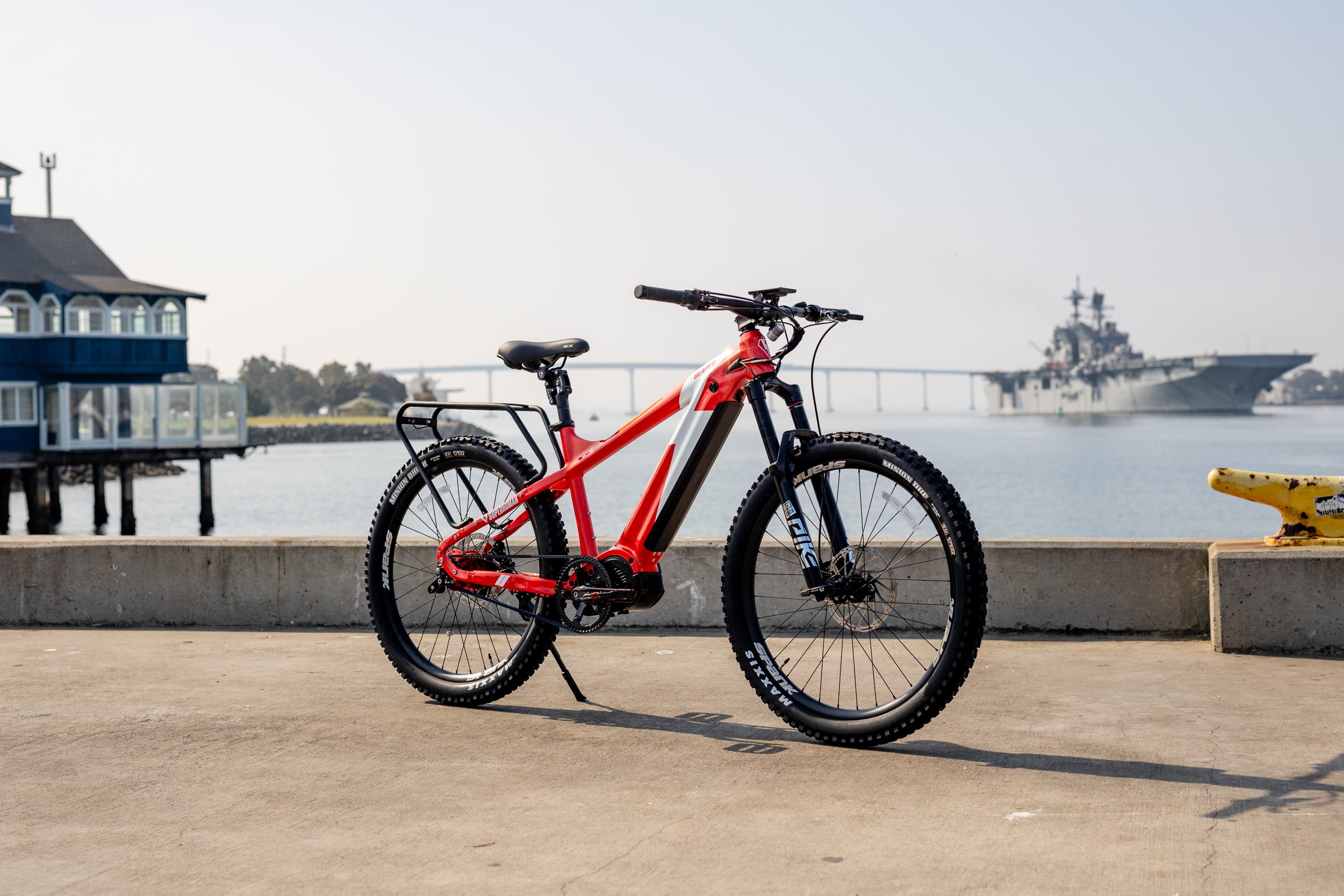 red ebike superhuman