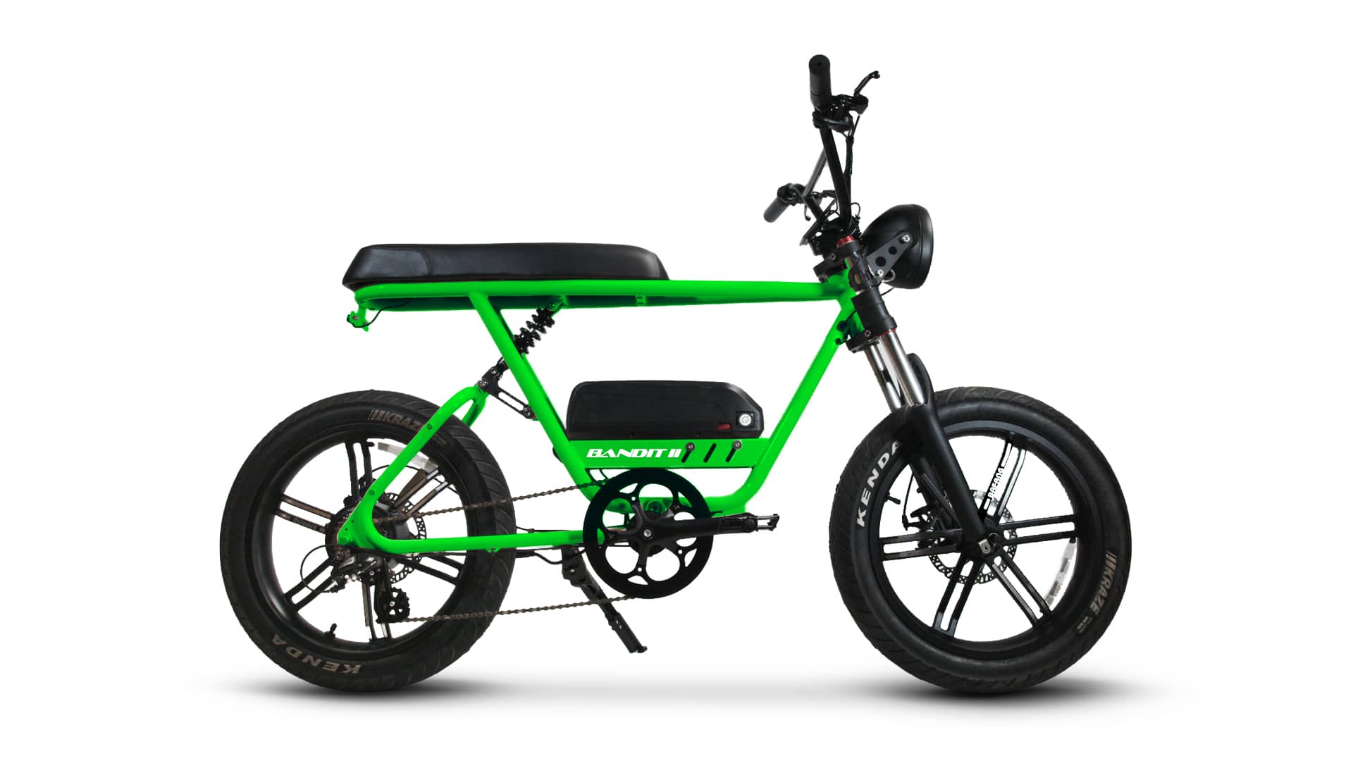 Bandit II - Fat Tire Scrambler Ebike from FLX Bike Slime Green / 840 WH